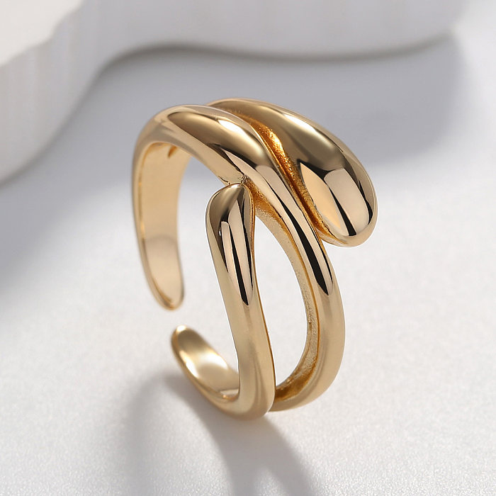 Fashion Geometric Solid Color Brass Criss Cross Open Ring 1 Piece