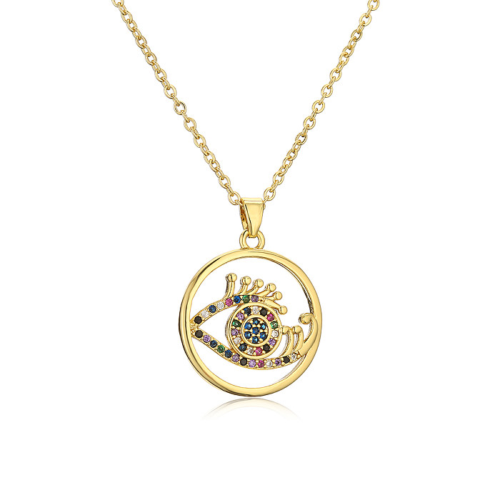Fashion Devil'S Eye Copper Plating Copper Pendant Necklace 1 Piece