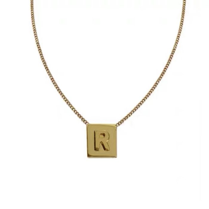 Simple Style Letter Copper Plating Gold Plated Pendant Necklace
