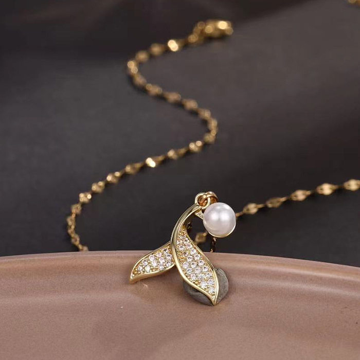 1 Stück Lady Flower Kupfer-Diamant-Anhänger-Halskette