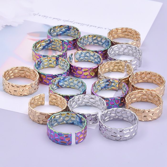 Wholesale Basic Solid Color Stainless Steel Plating Open Rings