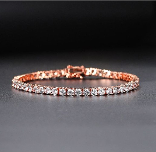 Fashion Round Copper Inlay Zircon Unisex Bracelets Necklace 1 Piece