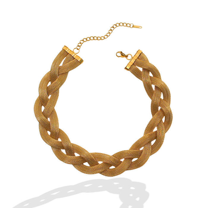 Streetwear Twist Stainless Steel Titanium Steel Bracelets Necklace