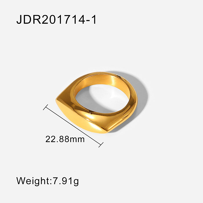 New 18K Gold Gold-plated Smooth Arc Ring Jewelry Ladies High Polished Oval Arc Ring