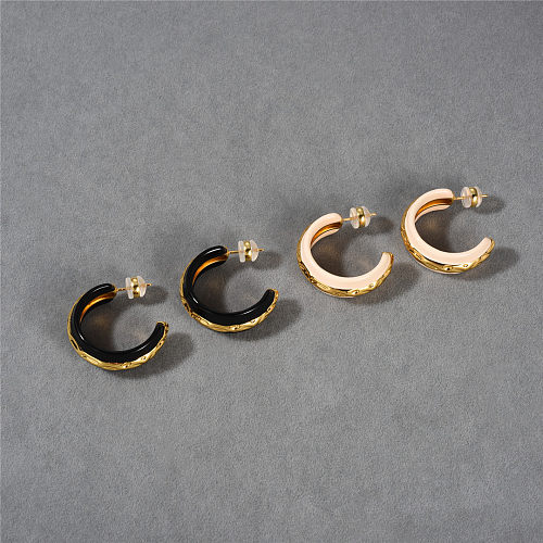 1 Paar schlichte Ohrringe aus Kupfer mit geometrischer Beschichtung