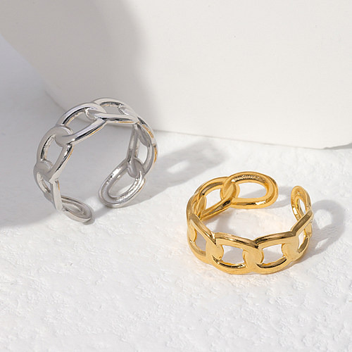 1 Piece Simple Style Solid Color Stainless Steel Metal Open Ring