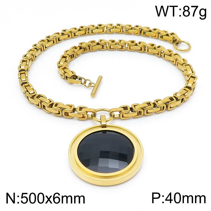Ensemble de bracelets et colliers pour femmes, chaîne monobloc en acier inoxydable, ronde, pierre de verre multicolore, à la mode