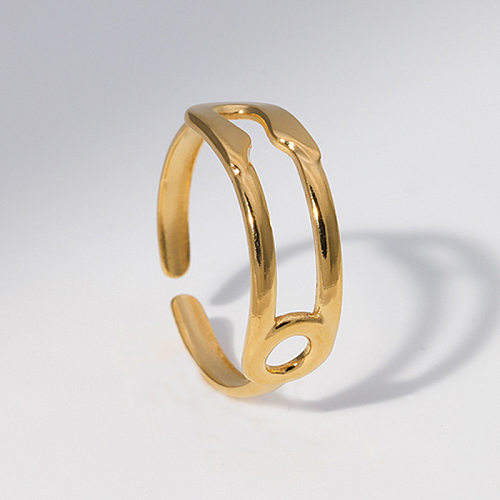 Simple Style Solid Color Stainless Steel Open Ring