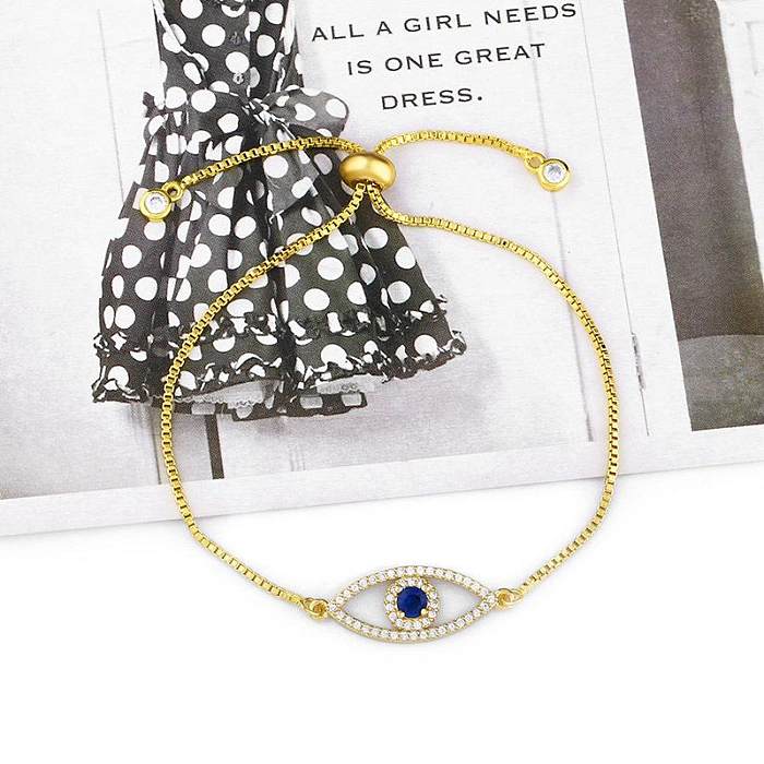 Fashion Pulling Devil's Eye Full Diamond Simple Bracelet