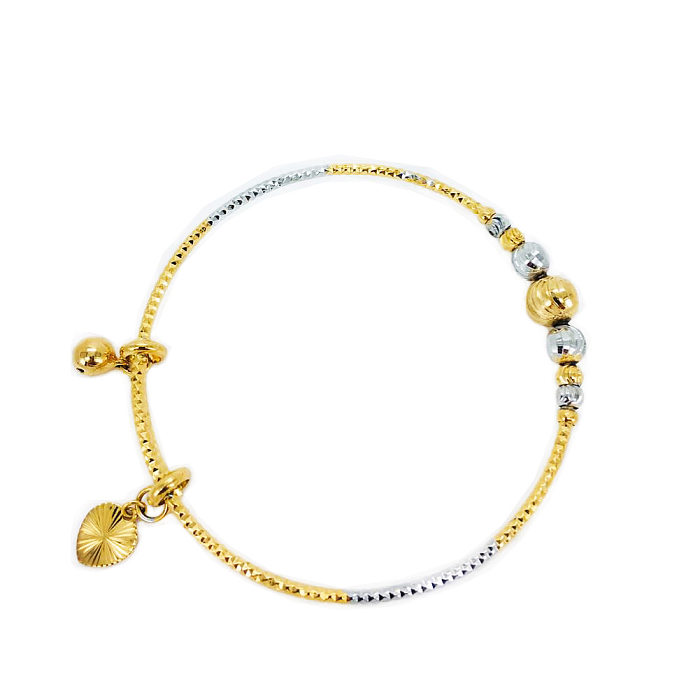 Bracelet plaqué or en forme de cœur de style ethnique