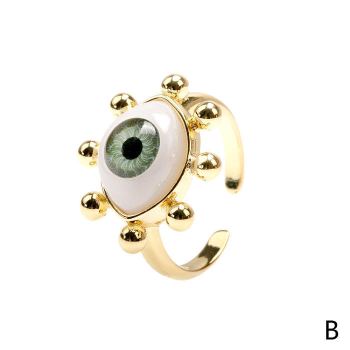 European And American Style Resin Ring Female Personality Devil Eye Design Ins Tide Index Finger Ring Vintage Ring Factory In Stock