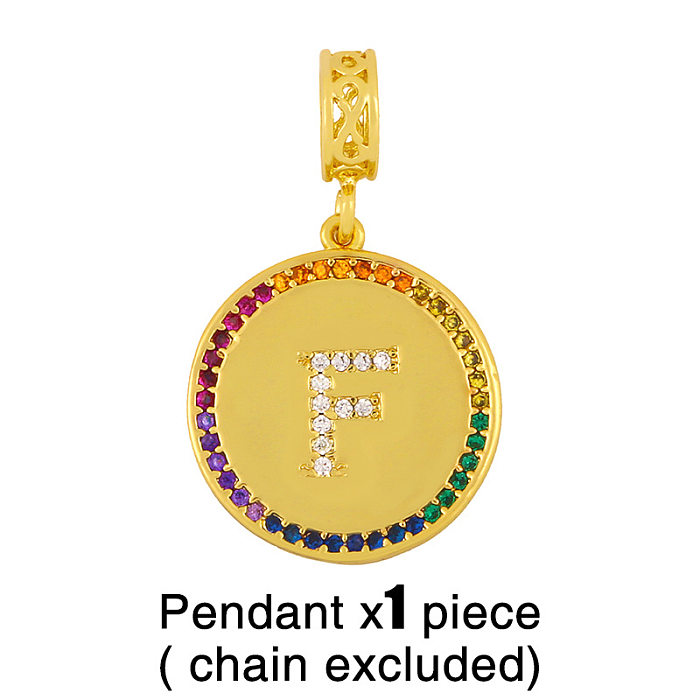 Vente chaude mode plaque ronde 26 lettres pendentif collier en gros