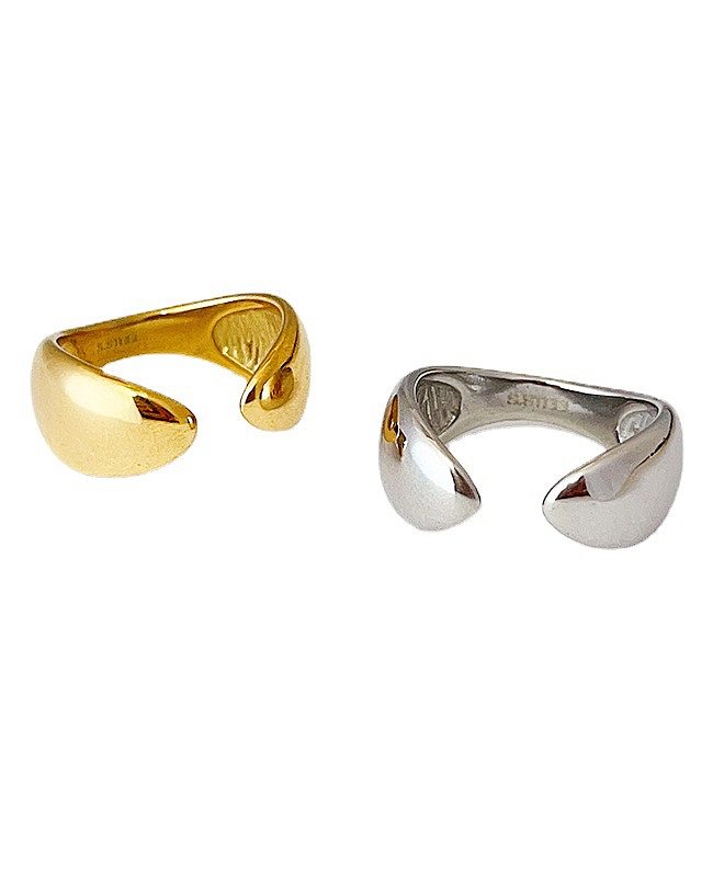 Offener Ring aus massivem, geometrischem, einfarbigem Titanstahl im Retro-Streetwear-Stil in großen Mengen