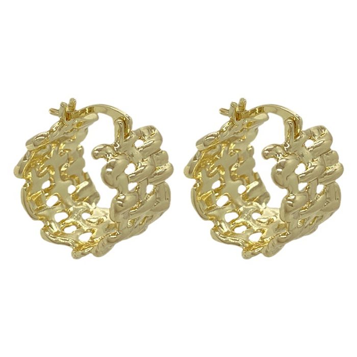 1 Pair Modern Style C Shape Plating Copper Earrings