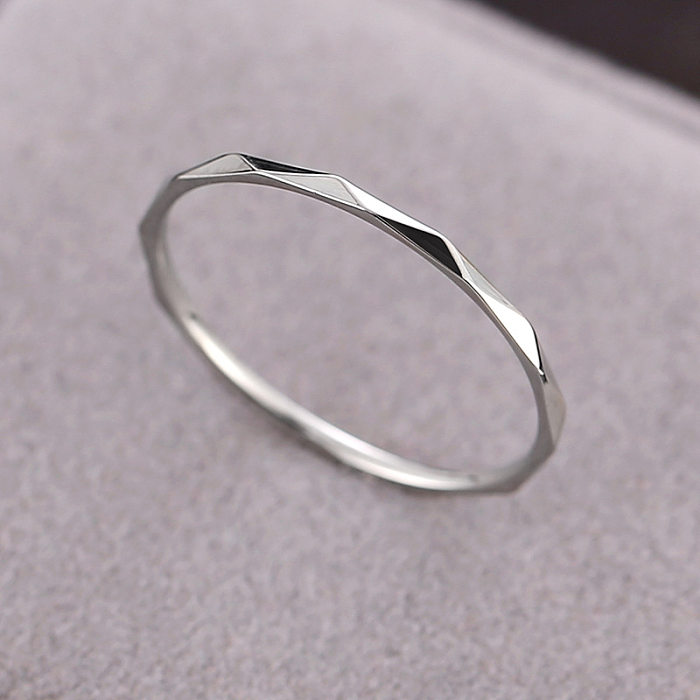 Simple Style Solid Color Titanium Steel Plating Gold Plated Rings
