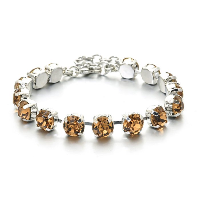 Elegantes y lujosas pulseras de circón con incrustaciones de cobre geométricas para dama