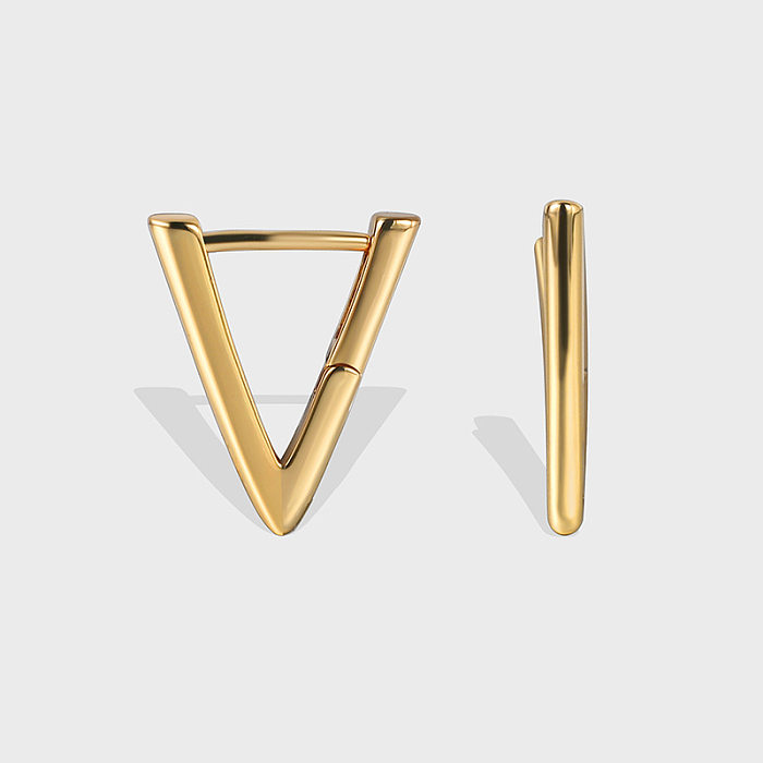 1 Pair Simple Style Letter Plating Copper 18K Gold Plated Earrings