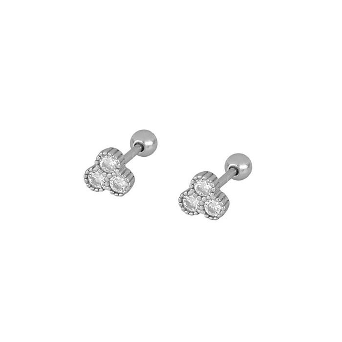 1 Pair IG Style Classic Style Korean Style Flower Snake Butterfly Plating Inlay Copper Zircon White Gold Plated Gold Plated Ear Studs