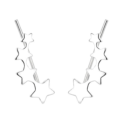 1 par de brincos de orelha revestidos de cobre com estrela de estilo simples