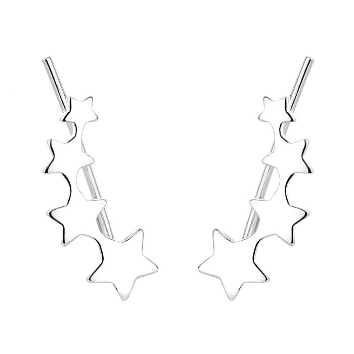1 par de brincos de orelha revestidos de cobre com estrela de estilo simples