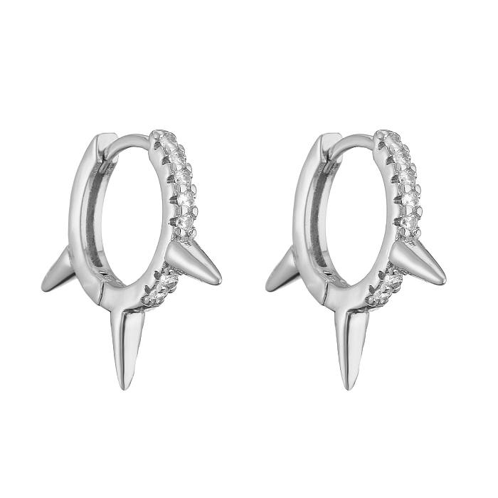 1 Pair IG Style Geometric Plating Inlay Copper Zircon Earrings