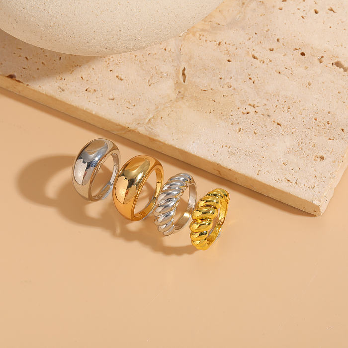 Elegante, luxuriöse, klassische Ringe mit einfarbiger Kupferbeschichtung und 14-Karat-Vergoldung