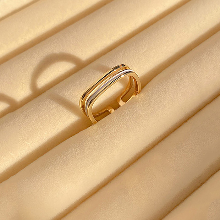 Wholesale Simple Style Square Stainless Steel Open Ring