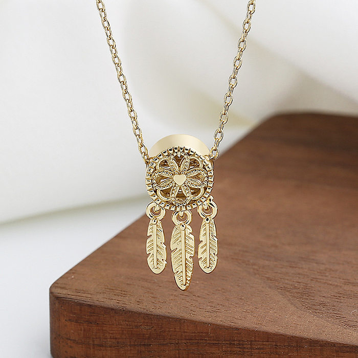 1 Piece Fashion Dreamcatcher Copper Pendant Necklace