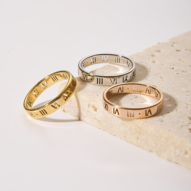 Simple Style Number Titanium Steel Rings In Bulk