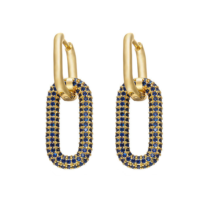 Colored Diamonds Double Rectangular Earrings Wholesale Jewelry jewelry