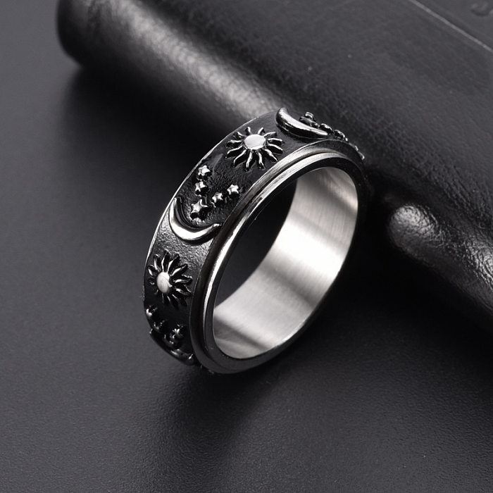 Fashion Star Moon Stainless Steel Plating Rings