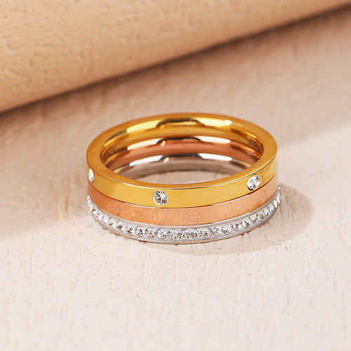 Anéis de pedras preciosas artificiais de aço Titanium do bloco moderno da cor do estilo no volume