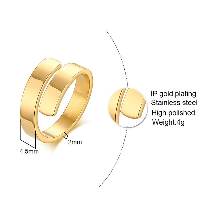 Großhandel einfache Streetwear-Ringe mit geometrischer Edelstahlbeschichtung
