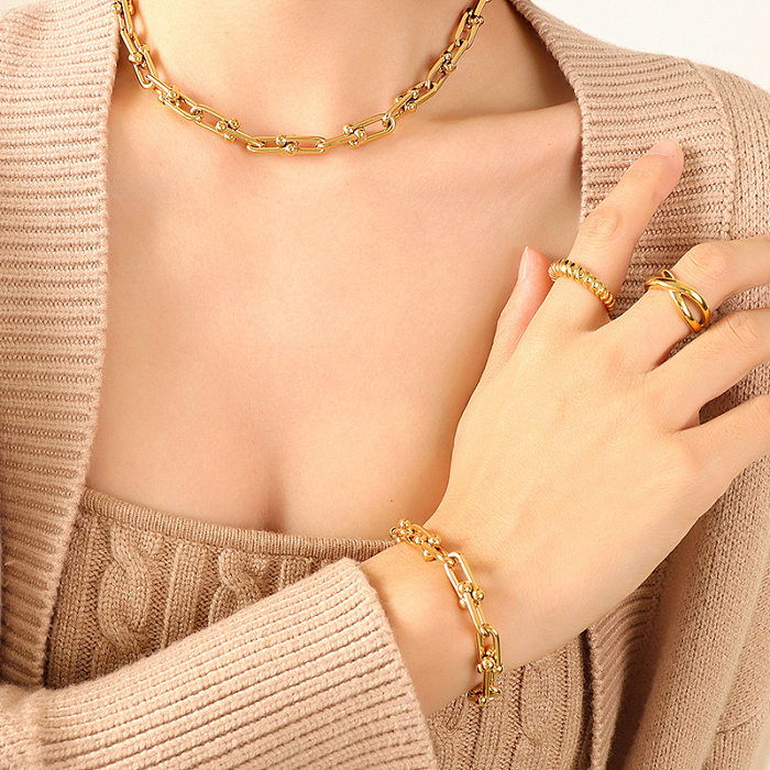 Fashion U-shaped Buckle Bracelet Necklace Titanium Steel Korean Jewelry