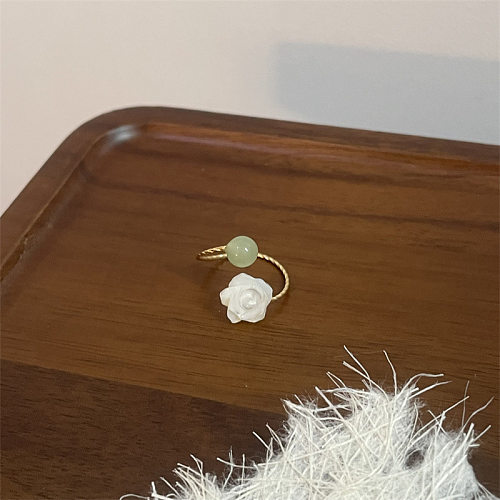 Cute Sweet Flower Butterfly Copper Enamel Plating Open Rings