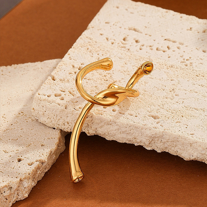 قطعة واحدة من أصفاد الأذن النحاسية المطلية بالذهب عيار 1 قيراط بلون سادة