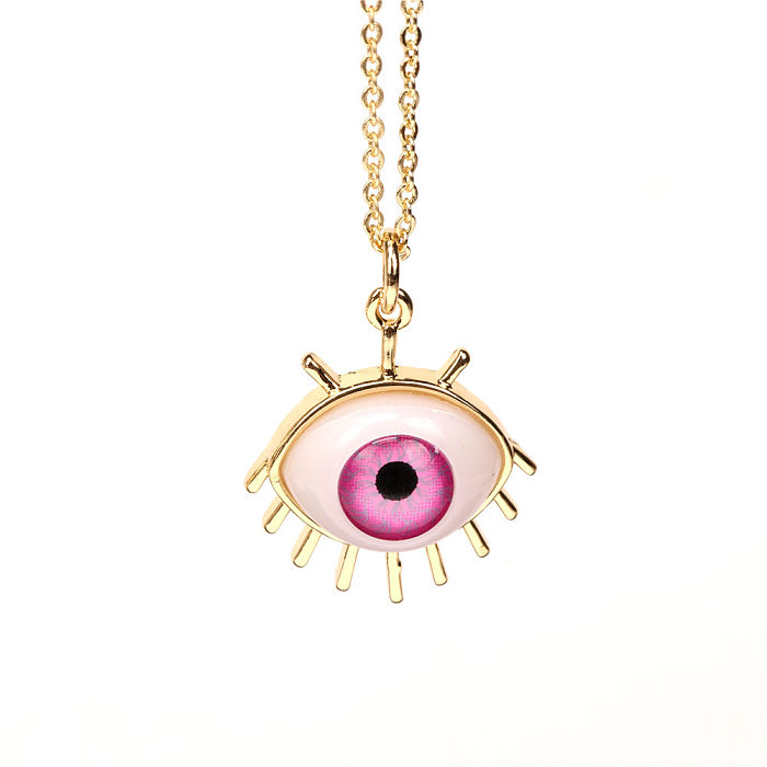 Devil's Eye Plastic Resin Pendant Copper Necklace Wholesale jewelry