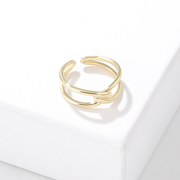 Simple Style Copper Open Ring Plating Copper Rings