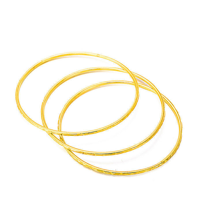 Simple Style Geometric Copper Gold Plated Bangle 1 Piece