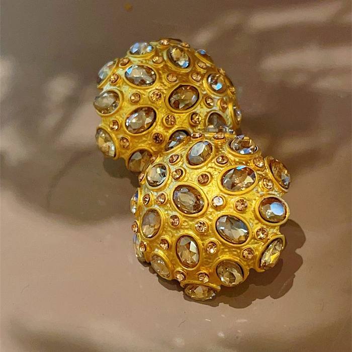 Conjunto de joias banhadas a ouro 18K com revestimento de cobre de cor sólida estilo vintage