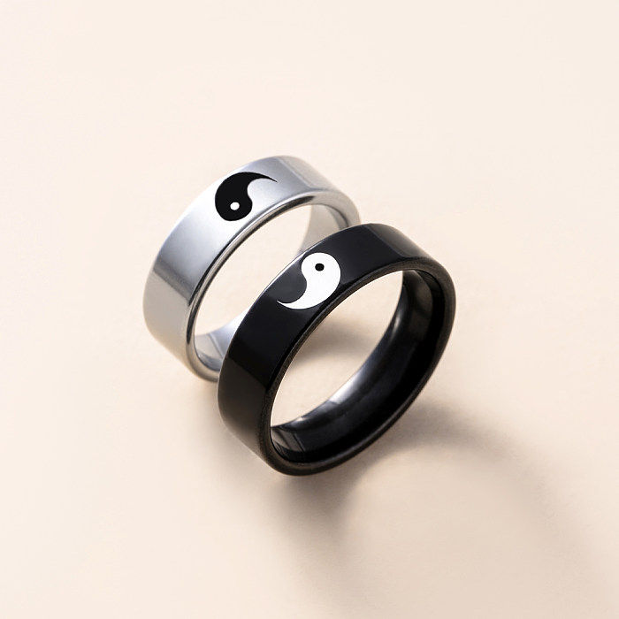 Couples Stainless Steel Yin Yang Ring