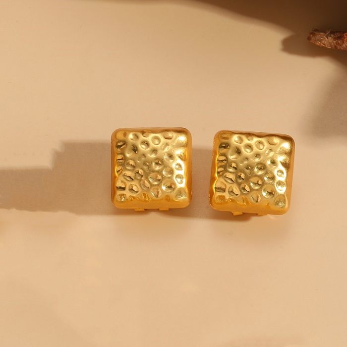 1 Pair Classic Style Geometric Plating Copper 14K Gold Plated Ear Studs