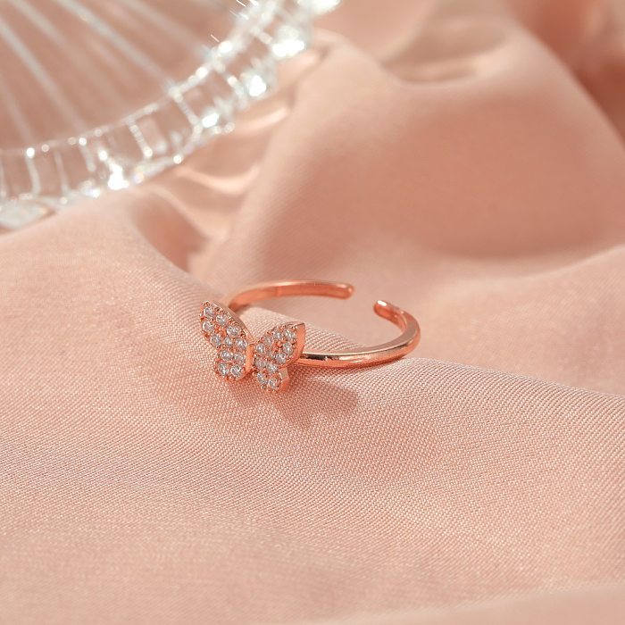 New Butterfly Ring Fashion People Simple Opening Adjustable Ring Wholesale jewelry