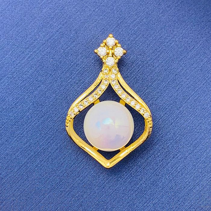 Simple Style Swan Heart Shape Butterfly Copper Irregular Rhinestones Opal Pendant Necklace