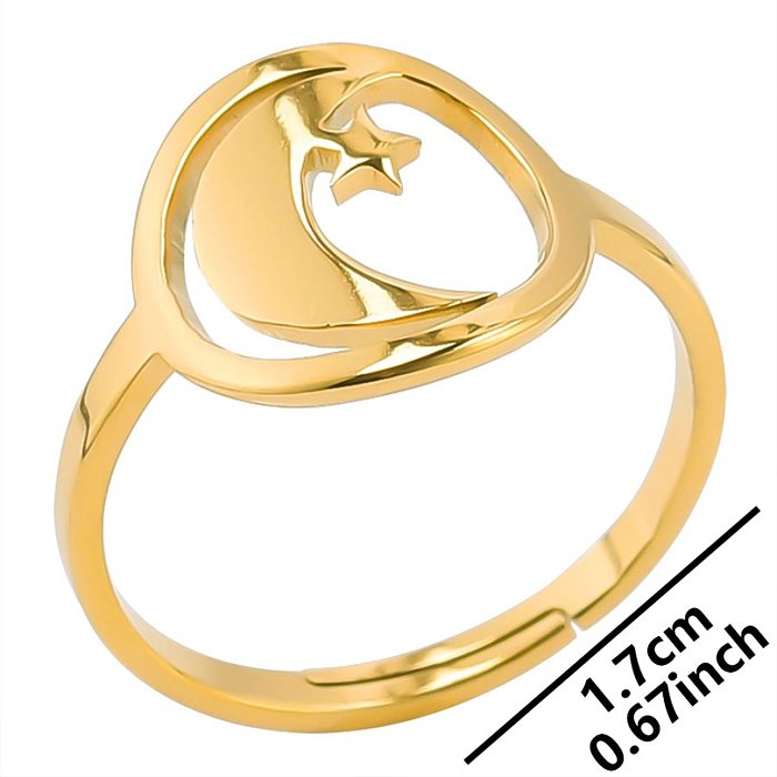 Simple Style Solid Color Stainless Steel Plating Gold Plated Rings