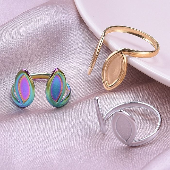 Wholesale Simple Style Geometric Stainless Steel Plating Open Rings