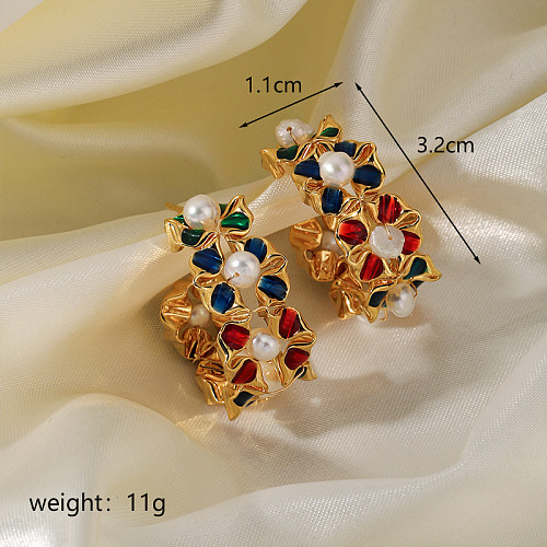 1 Pair Simple Style C Shape Plating Copper 18K Gold Plated Earrings