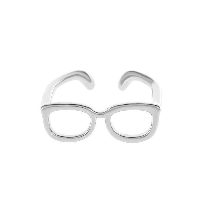 Einfache Art-Brillen-Kupfer-offener Ring, der Kupferringe überzieht