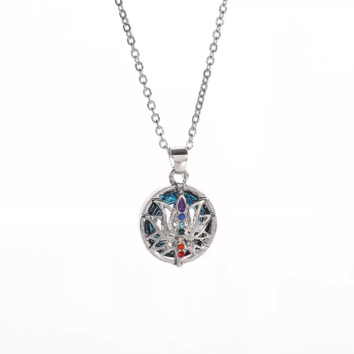 Simple Style Lotus Stainless Steel Alloy Inlay Rhinestones Glass Earrings Necklace