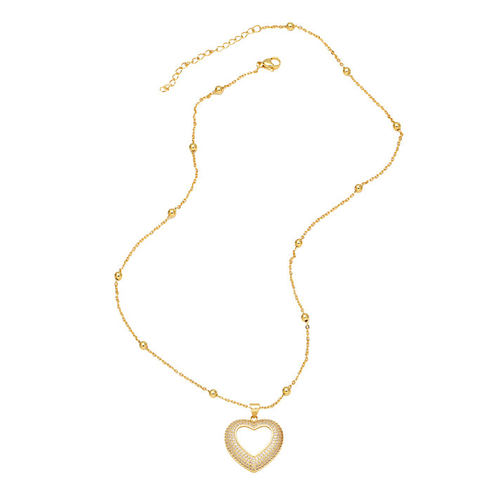 قلادة على شكل قلب من النحاس المطلي بالذهب عيار 18 قيراط من IG Style بكميات كبيرة